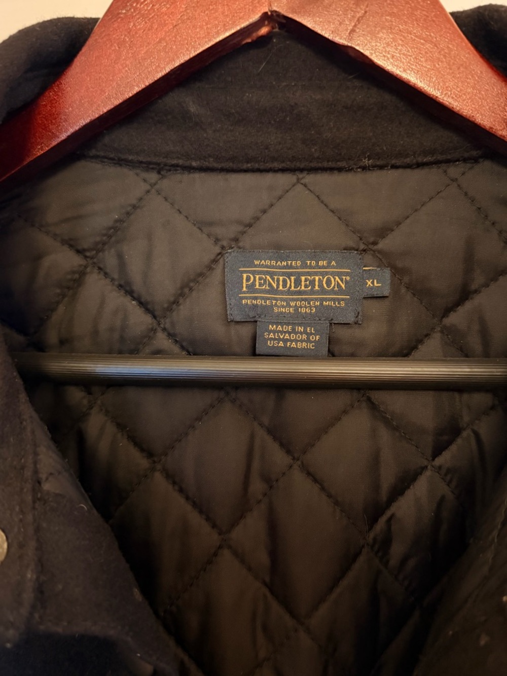 Pendleton Black Quilt-lined Snap-Front Jacket - Picture 2 of 6